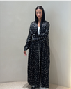 N0007 - Black Satin Floral-Patterned