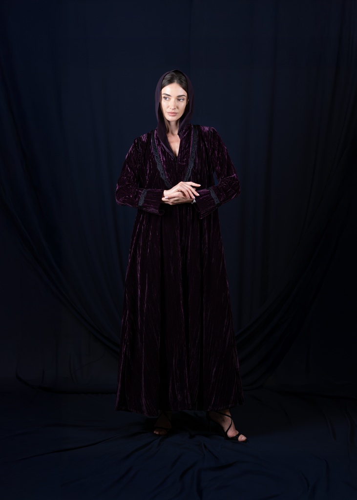 D2-0016 Deep Plum Crinkled-Velvet