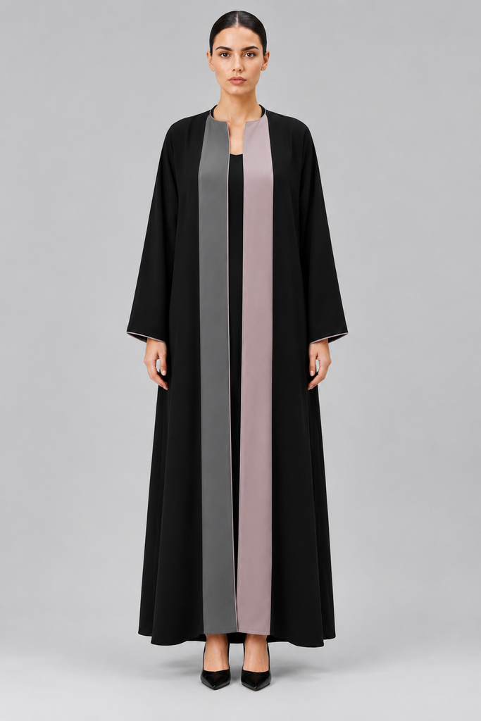 N0047 Blush & Slate Abaya